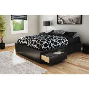  South Shore Step One Full Mates Bed in Pure Black