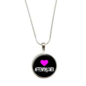  Affenpinscher Dog Love Pendant with Sterling Silver Plated 