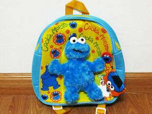 Cookie Monster Blue Backpack Bookbag School Bag #002  