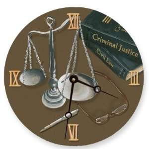  Scales of Justice Round Clock