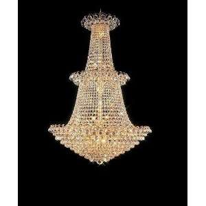  Design 22 Light 66 Gold or Chrome Chandelier Dressed with European 