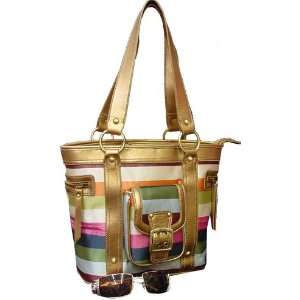  Watercolor Stripe Tote Designer Inspired Handbag / Purse 