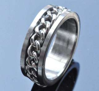 wholesale 200pcs Mens Spin Chain Stainless Steel rings  