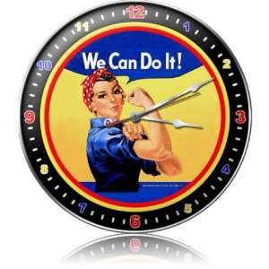 Rosie The Riveter Allied Military Clock   Garage Art Signs:  