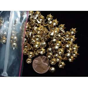  Nailheads Studs Spots Size 30 Pearl (6 mm); Gold Finish 