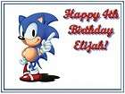 Sonic #4 Edible CAKE Icing Image topper frosting birthday party 