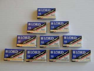 100 LORD Super Stainless Double Edge Razor Blades BLUE  
