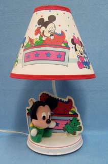 VINTAGE MICKEY MOUSE NURSERY LAMP DISNEY Decor with PLUTO & MINNIE Too 