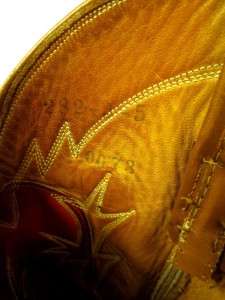 vintage mens tan TONY LAMA lizard tips cowboy western boots 