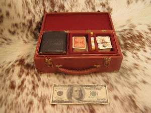 Miniature Handmade Gamblers Kit w/ Leather Case  
