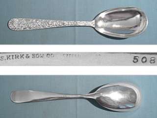 KIRK & SON CO STERLING SERVING SPOON~ REPOUSSE ~NO MO  