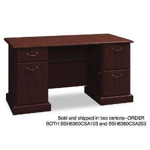  Bush® Syndicate Collection Double Pedestal Desk Office 