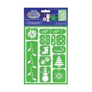   Paints Gloss Enamels Stencil Sheet 1/Pkg Holiday Cheer; 3 Items/Order