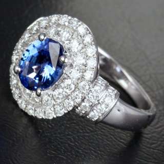   14K WHITE GOLD PAVE .75ct DIAMOND Halo Engagement Wedding RING  