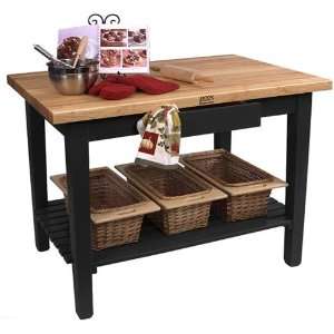   Collection Black Finish Classic Country Work Table: Kitchen & Dining