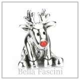 Bella Fascini RED ENAMEL BAND Sterling Silver European Charm Bead F 78