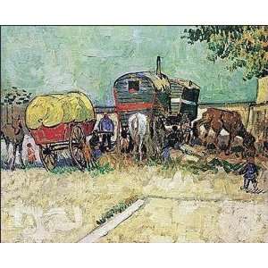  Oil Painting: Gypsy Caravan: Vincent van Gogh Hand Painted 