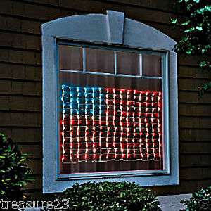   Lighted American Flag Decoration Indoor Outdoor Yard Window  