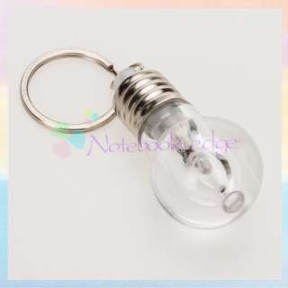 Mini LED Rainbow Colorful Light Bulb Keyring Keychain Flashlight 