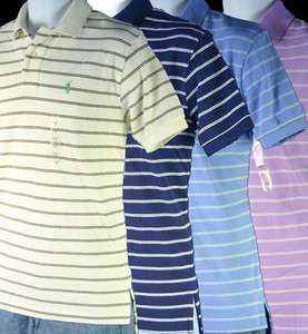 NWT Polo Ralph Lauren Mens Stripe Mesh Polo Shirt 4 colors S / M / L 