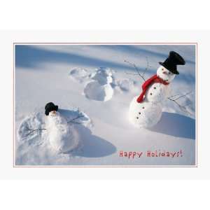  Playful Snow Angel Snowmen Holiday Cards: Home & Kitchen