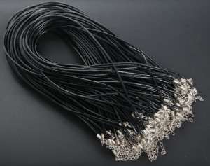 20pcs Brand New Black Genuine Leather Necklace 2mm Cord  