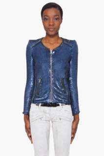 Iro Leather Trimmed Dylan Sequin Jacket for women  