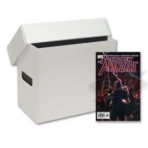   : 10 Short Plastic Comic Book Storage Boxes   White: Office Products