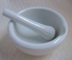 Mortar and pestle ceramic Japanese grind spices pills  