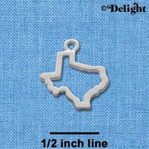  C1259 tlf   Texas Outline   Silver Plated Charm: Home 