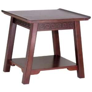   Winsome Chinois Solid Wood Accent Table in Walnut Furniture & Decor