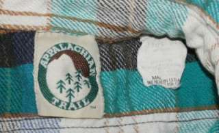 Vtg Appalachian Trail Plaid flannel Shirt men L grunge  
