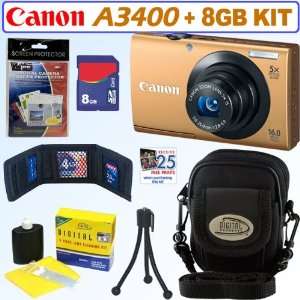  Canon PowerShot A3400 IS 16.0 MP Digital Camera with 5x 