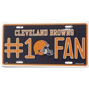  Cleveland Browns NFL #1 Fan License Plate Tag by Rico 