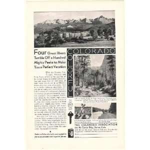1931 Colorado 4 Great Rivers Vacation Travel Print Ad (Memorabilia 