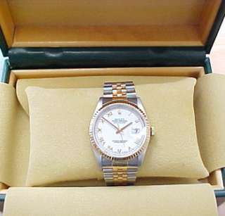 Mens Rolex Oyster Perpetual Two Tone Datejust Watch  
