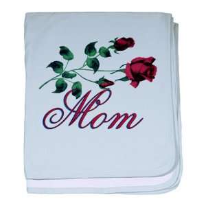   Baby Blanket Sky Blue Mom with Roses for Mothers Day 
