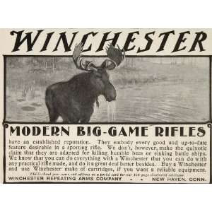  1901 Ad Winchester Big Game Hunting Rifle Gun Moose 