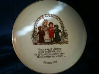 Christmas 1974 Collectible Plate by Holly Hobbie  