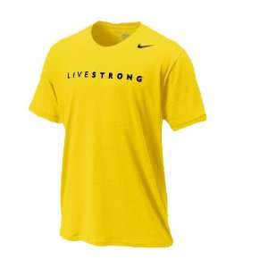 LIVESTRONG Nike Mens Yellow logo T Shirt  Sports 