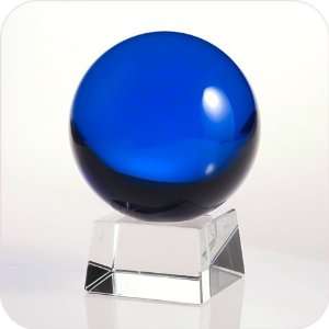 Blue Crystal Ball 110mm (4.2 in.) Including Crystal Stand and Gift 