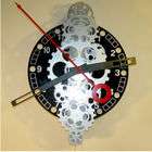   Clock GCL06 378R Large Moving Gear Wall Clock   Black Plexi Dial