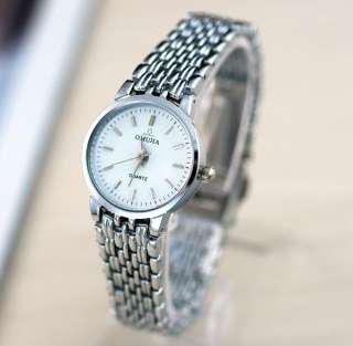   Silver lady woman quartz Wrist Watches bracelet clock hour  