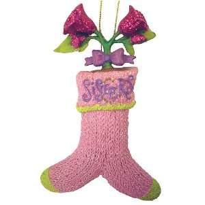  Whimzles Sisters Pink Rose Stocking Christmas Ornament 5 