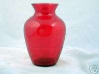 Silvestri Mouth Blown Ruby Red Vase  