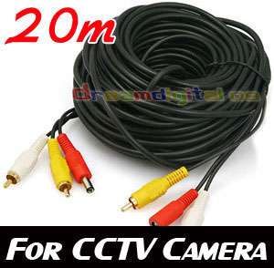 65Ft 20M RCA Power Audio Video AV Cable For CCTV Camera  