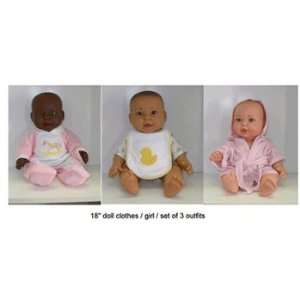  DOLL CLOTHES SET OF 3 GIRL OUTFITS: Office Products