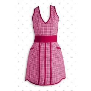  Design Imports 315356 Gingham Check Red Apron: Kitchen 