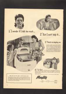 1948 Print Ad Maytag Washer children mother clothes eye  