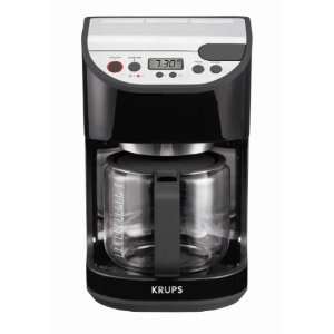 Krups KM611850 12 Cup Precision Coffee Maker with Glass Carafe, Black 